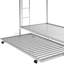 Lit superposé simple au-dessus de l'espace avec lit gigogne argenté - Structure métallique pour chambres à coucher fonctionnelle et pratique-165283475