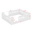 Lit plateforme double en bois avec garde-corps-825358482