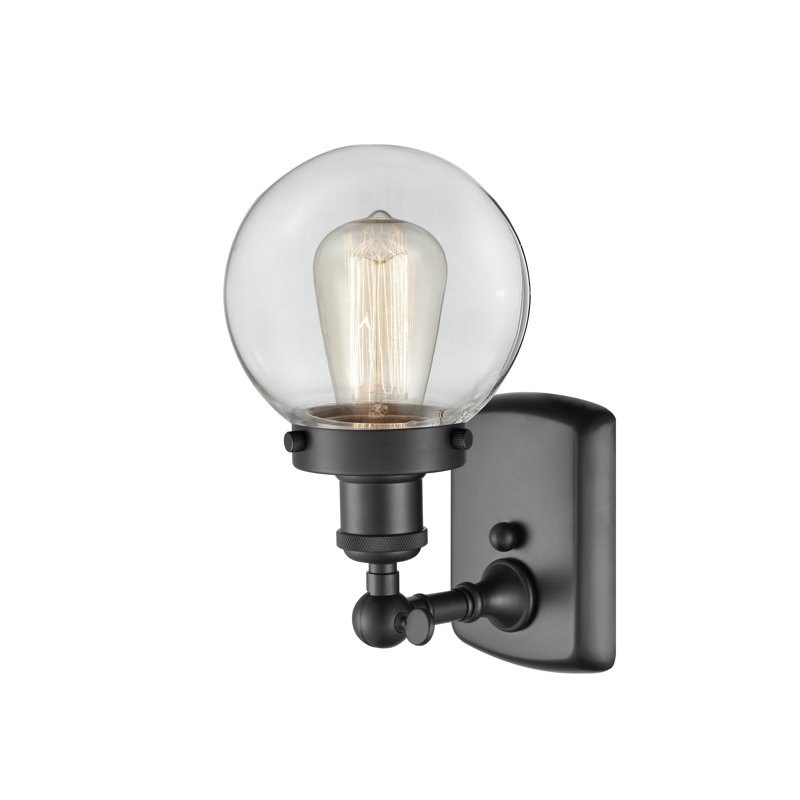 Chippewa Armed Sconce, Clear, Matte Black, LED