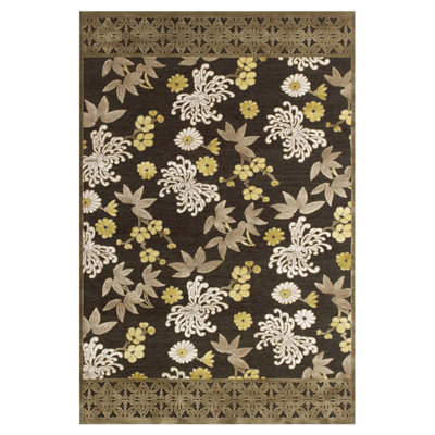 Tapis floral noir Keegan