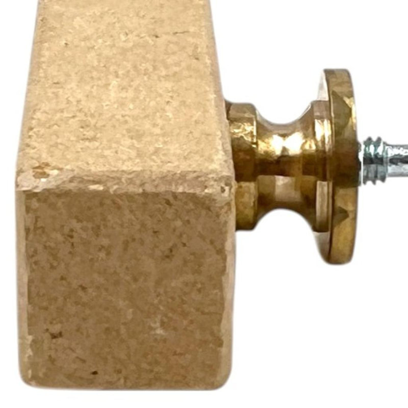 Set of Six Brown Stone Drawer Pull Knobs