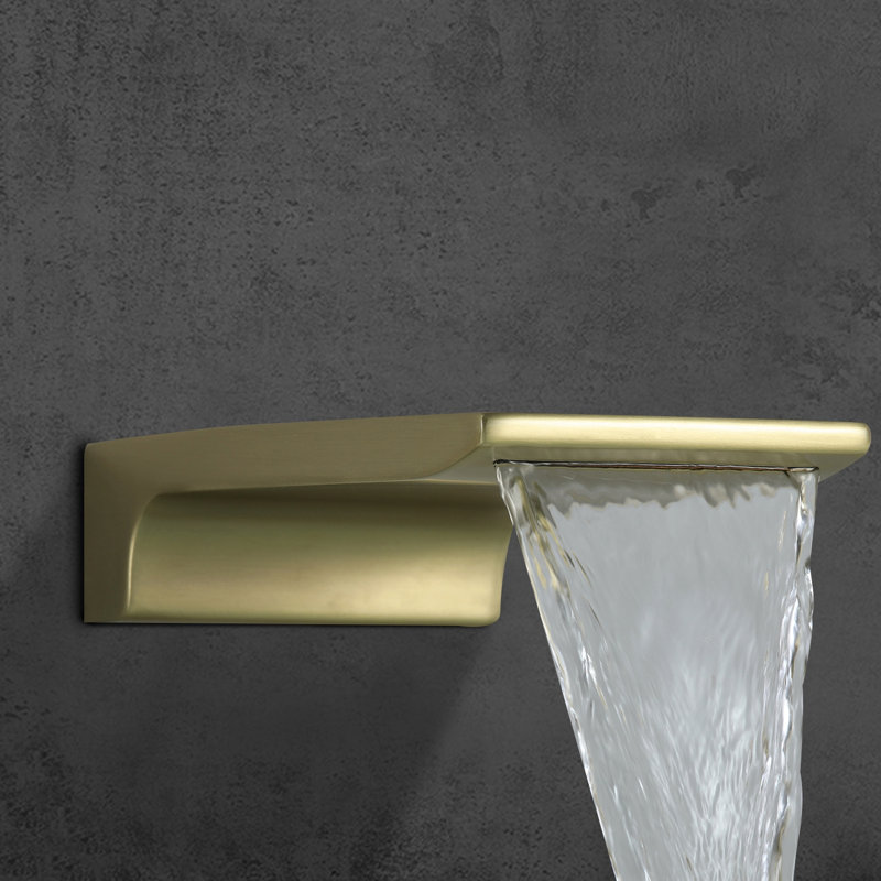Bathroom Freestanding Tub Filler, Brushed Gold