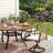 4 - Person 40.6" Outdoor Dining Set With Cushioned Swivel Woven Rattan Chairs-1166426992
