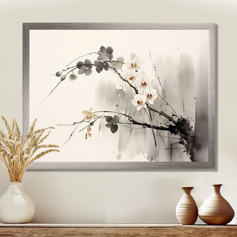 Macenna Asian Art Monkey III Framed On Canvas Print, Natural Brown Floater Framed, 34" H x 44" W x 1.5" D