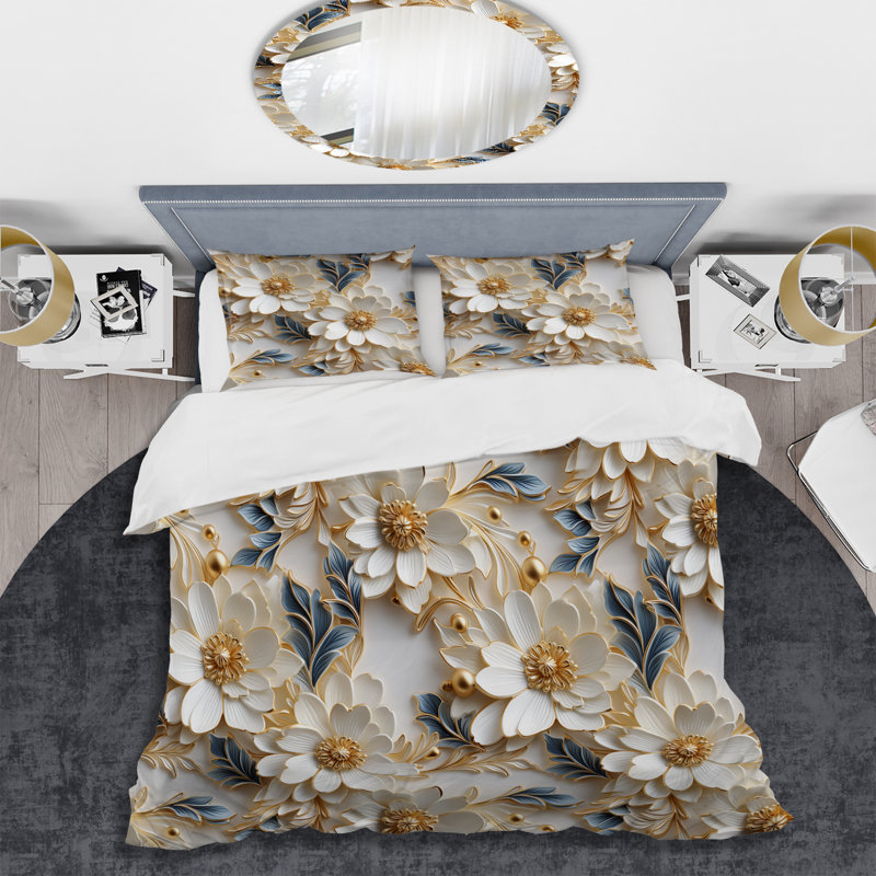 Ensemble de housse de couette Golden Golden, Housse de couette simple + 1 taie décorative stan