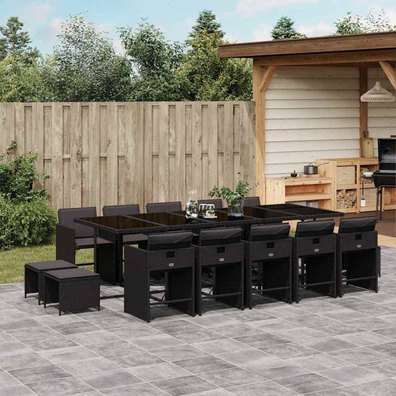 Patio Dining Set Table,, Black, Black
