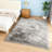 Luxurious Plush Gray Faux Sheepskin Rug-250814826