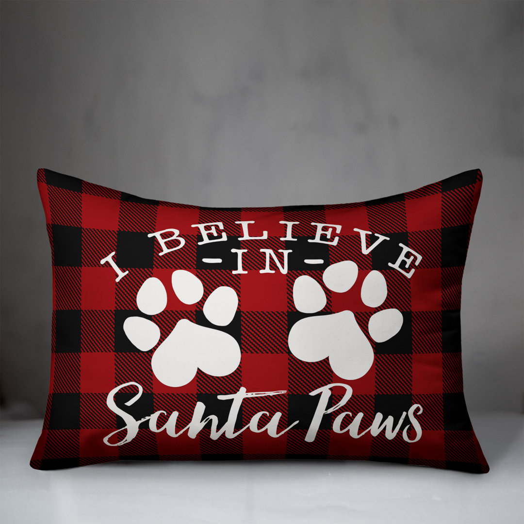 I Believe in Santa Paws Lumbar Pillow Designs Direct Creative Group