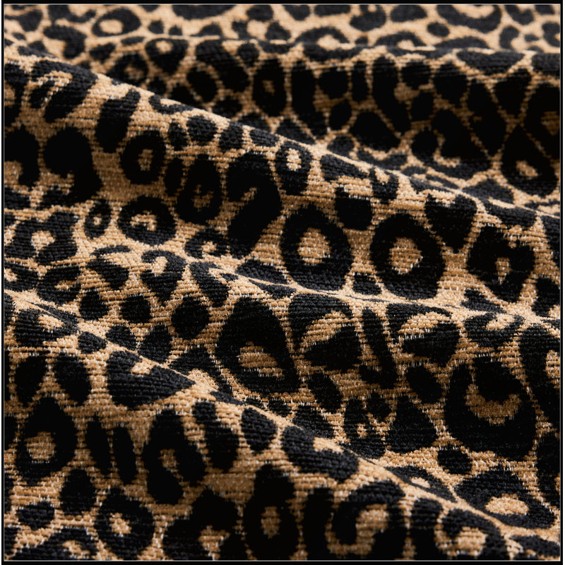 Leopard Print Chenille Sofa with Pillows, Soft Textured and Elegant Design for Modern Living Rooms