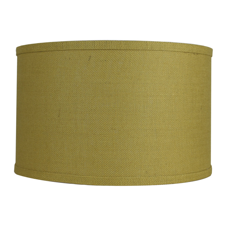 Ganya Burlap Drum Lamp Shade, Mustard Yellow, 10" H x 16" W x 16" D