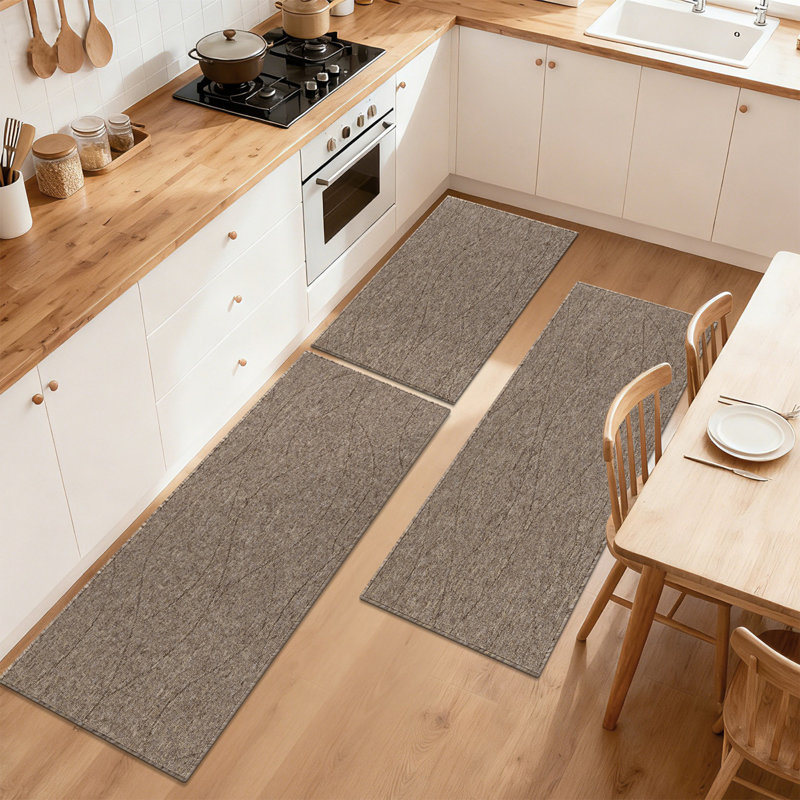Kitchen Rugs Set, Brown