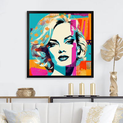 Portrait de femme pastel pop des années 1950 sur toile