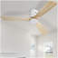 Ventilateur de plafond encastré de 52 pouces avec 3 pales en bois massif, ventilateur silencieux, réversible, moteur à courant continu, télécommande intelligente pour le salon