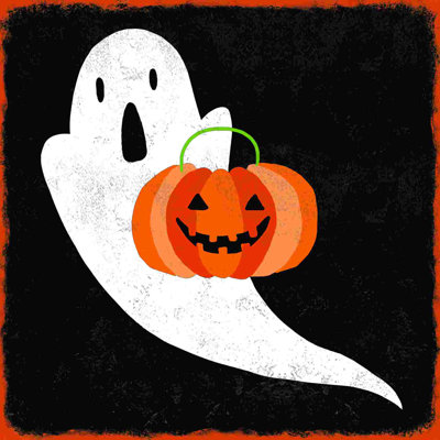 Trick Or Treat Ghost - Wrapped Canvas Graphic Art