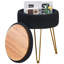 Repose-pieds rond en velours avec rangement-825760678