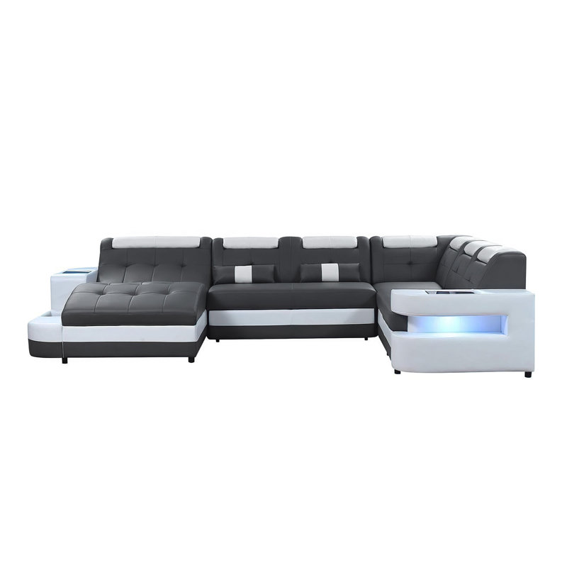 Canapé modulaire en cuir 6 pièces Wyncliff