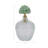 Decorative Glass Stone Metal Jar With Sculpted Fauna Lid Detailing And Textured Transparent Body For Unique Accent Display