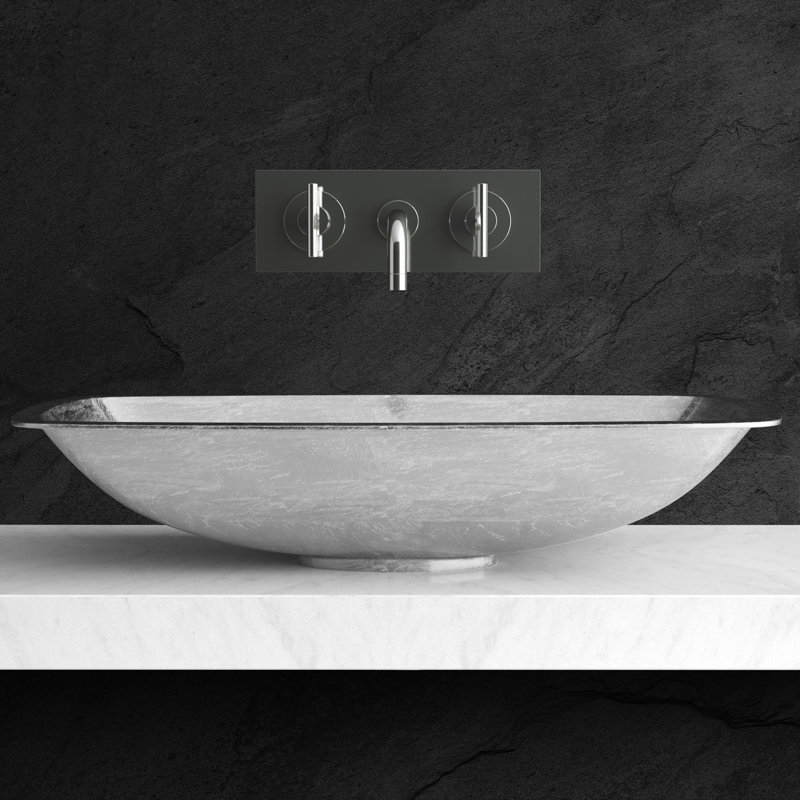 Oceano 25.2'' L Bathroom Sink, Silver Leaf