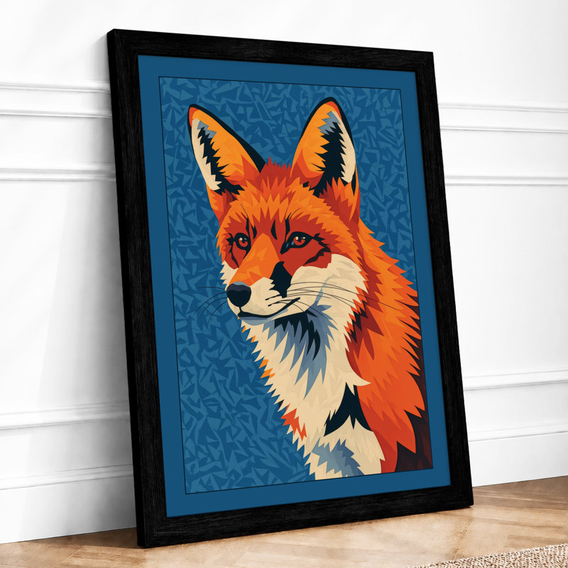 Alert Fox Modern - Framed Print, A1 - 84.1 x 59.4 cm, Black
