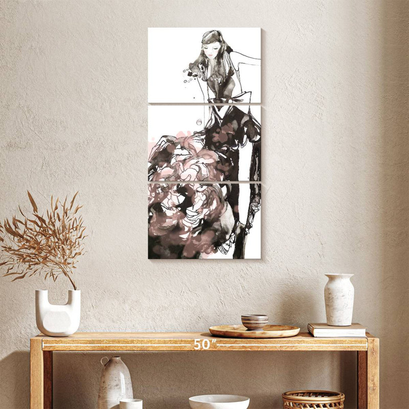 Robe pivoine, H 38 po x l 18 po