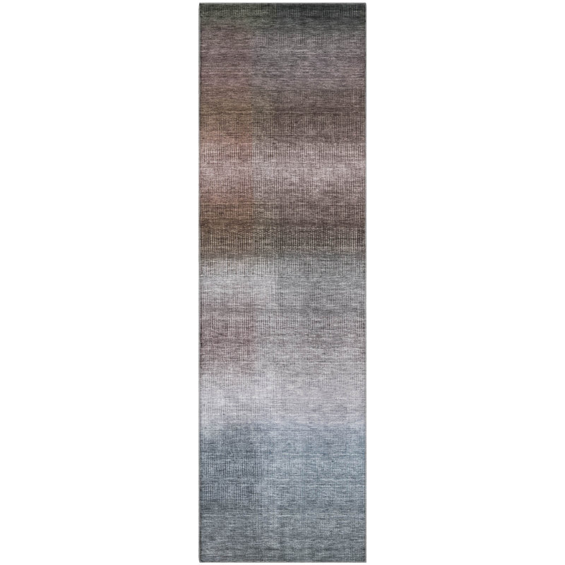 Premium Machine Washable Hooley AMF1735 Squares Rug, Runner 2'3" x 7'6"
