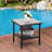 Lavara Outdoor Wicker Side Table Patio Coffee Table Glass Top 2-layer End Square Table-2016695964
