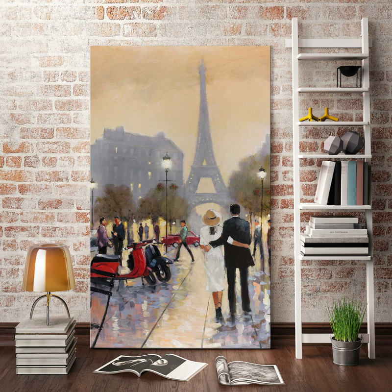 Paris Stroll par - Peinture, Toile tendue, H 48 po x l 28 po x P 1,5 po