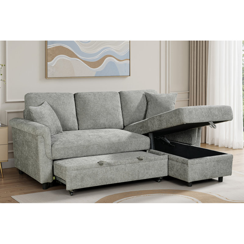 Advika 4 Seater Sofa Bed, Right Hand Facing, Grey