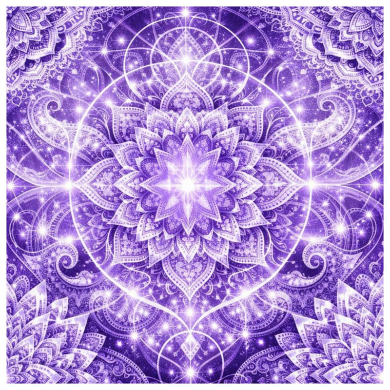Édredon mauve complexe, Grand lit