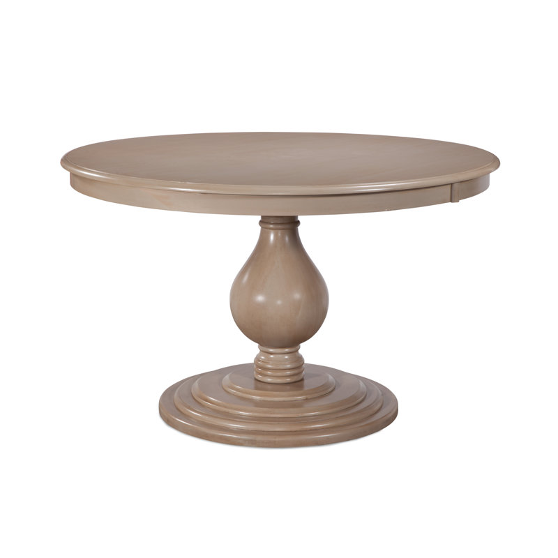 Douglas Round Solid Wood Dining Table, 54" W x 54" L, Antique Frost White