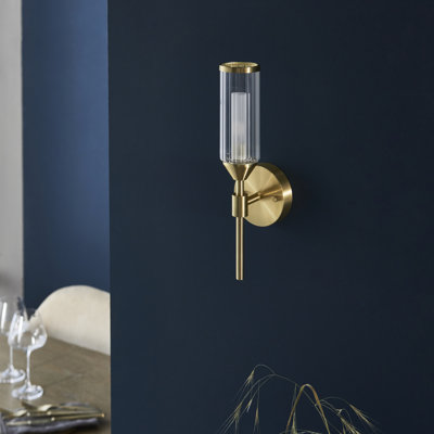 Cunningham Satin Brushed Gold Armed Sconce