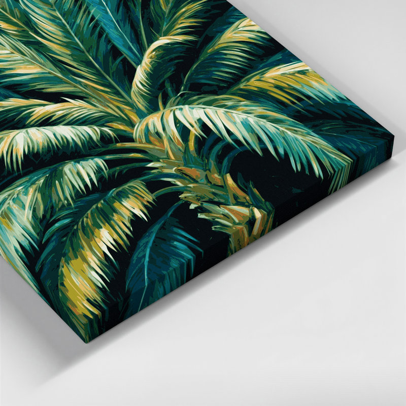 «Hawaiian Fan Palm», art mural sur toile bleue, H 8 po x l 10 po