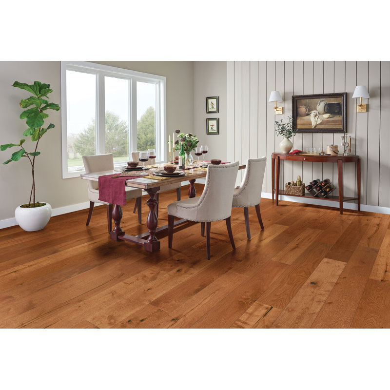 Plancher de bois franc d'ingénierie pièce de 0,5 po d'épaisseur x 7,5 po de morceau Gold, Crosse de fusil