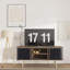 Buffet avec portes coulissantes, crédence Mid-Century moderne avec 2 portes tambour, armoire de rangement minimaliste pour le salon, console média avec rangement, noir noyer