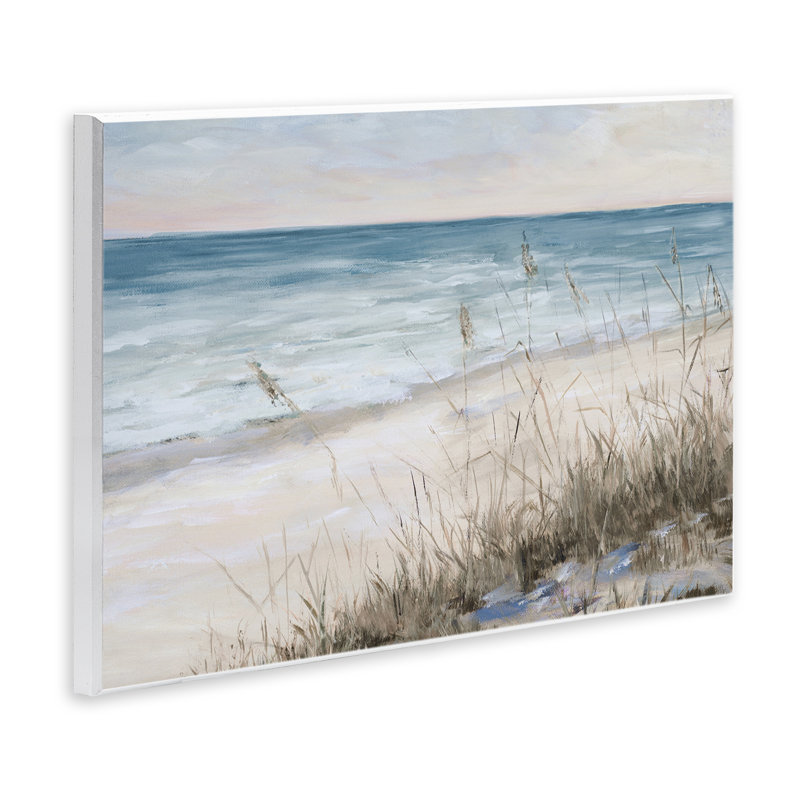 «Traditional Beach Coast Line Tall Grass Soft Sky Black», estampe numérique encadrée par Julie Derice, H 10 po x l 15 po
