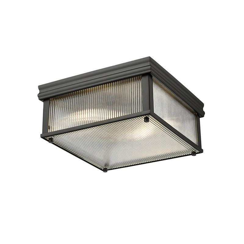 Plafonnier encastré Swati, Noir mat, H 6,25 po x l 13 po x P 13 po