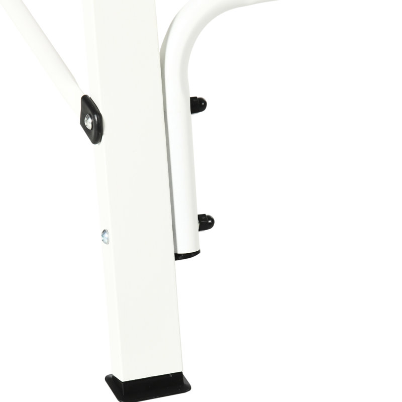 Support de balançoire de cour arrière en métal blanc, capacité de 528 lb, pour les espaces extérieurs poids lourds
