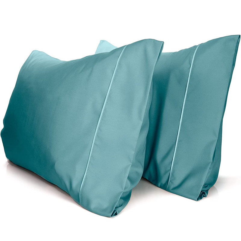LuxClub 2 PC Teal Queen Performance Microfiber Solid Pillowcase Set, Queen Pillowcase, Teal