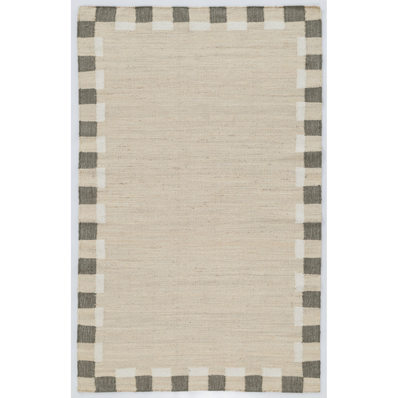 Heidi Checkered Flatweave Jute Rug, Green, 2'6x8'
