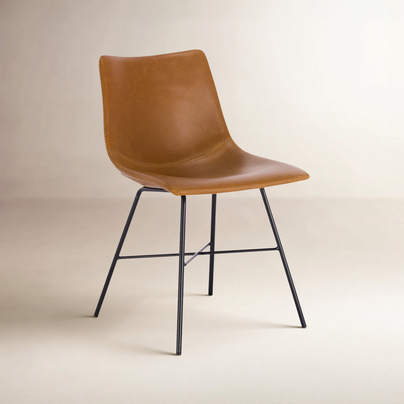 Chaise en cuir Bela, Simili cuir brun clair