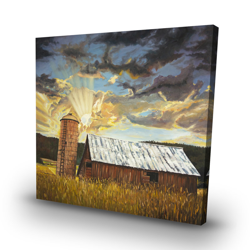 Hay barn - 32"x32" art on canvas