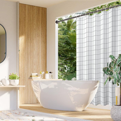 Adjustable Spring Tension Shower Curtain Rod, Non-Slip Rust-Proof Bathroom Window Room Divider Rod, No Drilling Installation, Durable Stainless Steel Construction