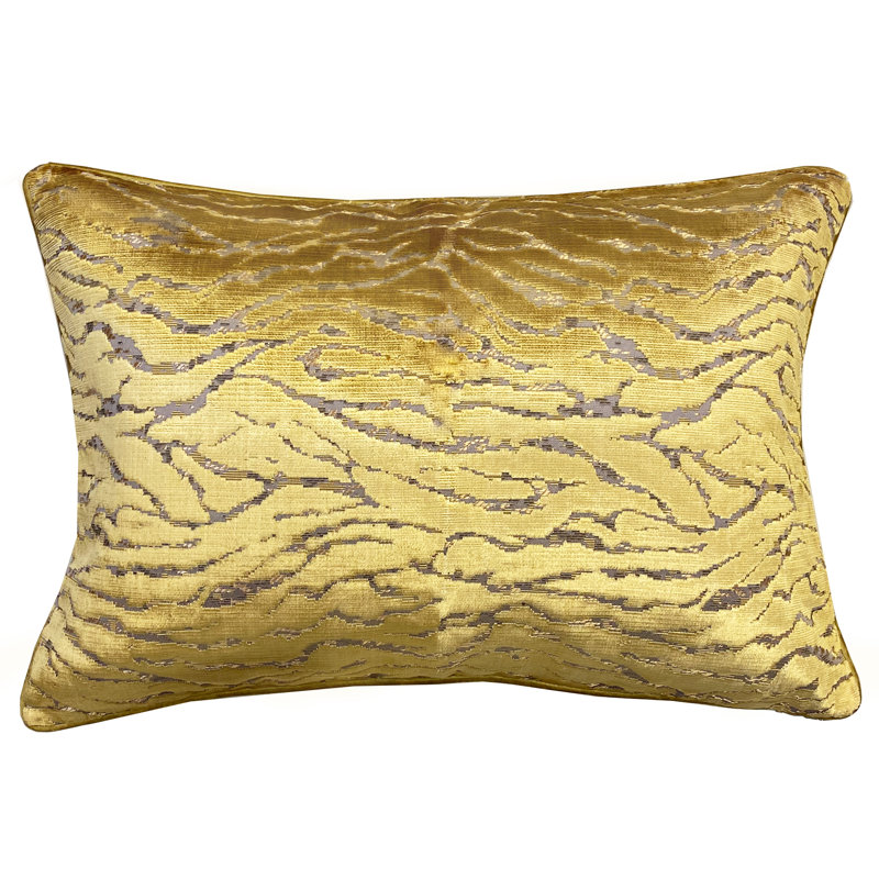 Emilie Animal Print Feather Throw Pillow, Gold