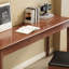 Bureau rectangulaire à 3 tiroirs en bois massif brun noisette-1079644830