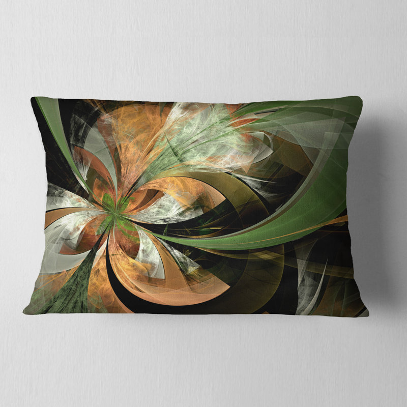 Grand coussin lombaire en fleur fractale floral