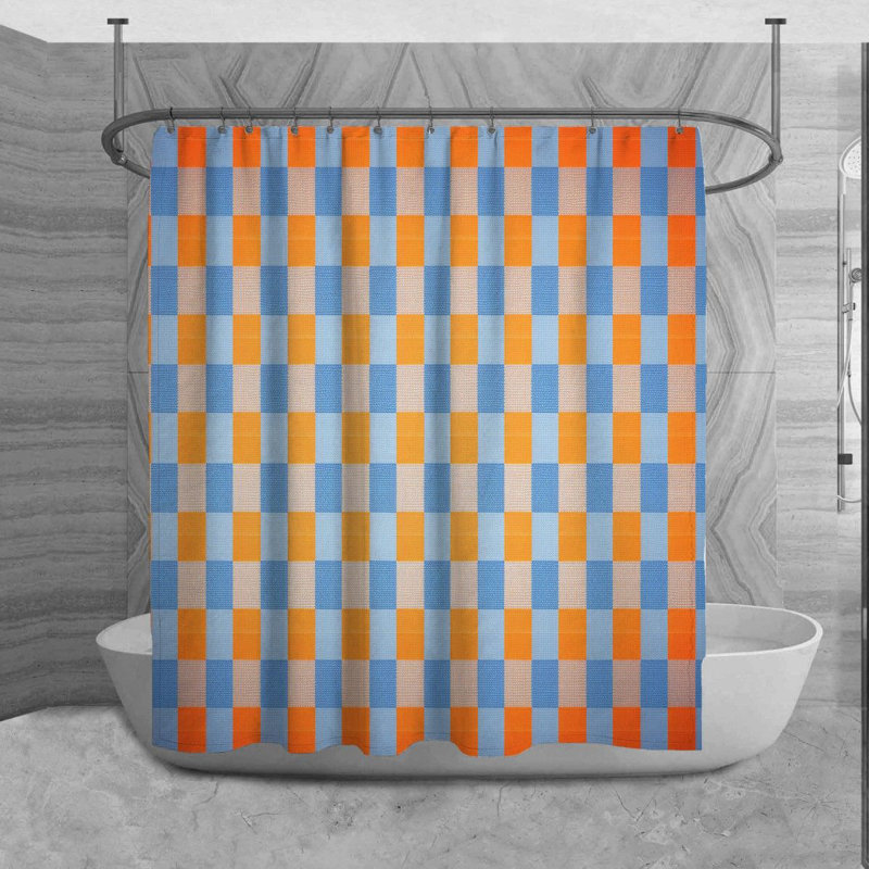 Rideau de douche Ottusso Gingham, H 73 po x l 70 po
