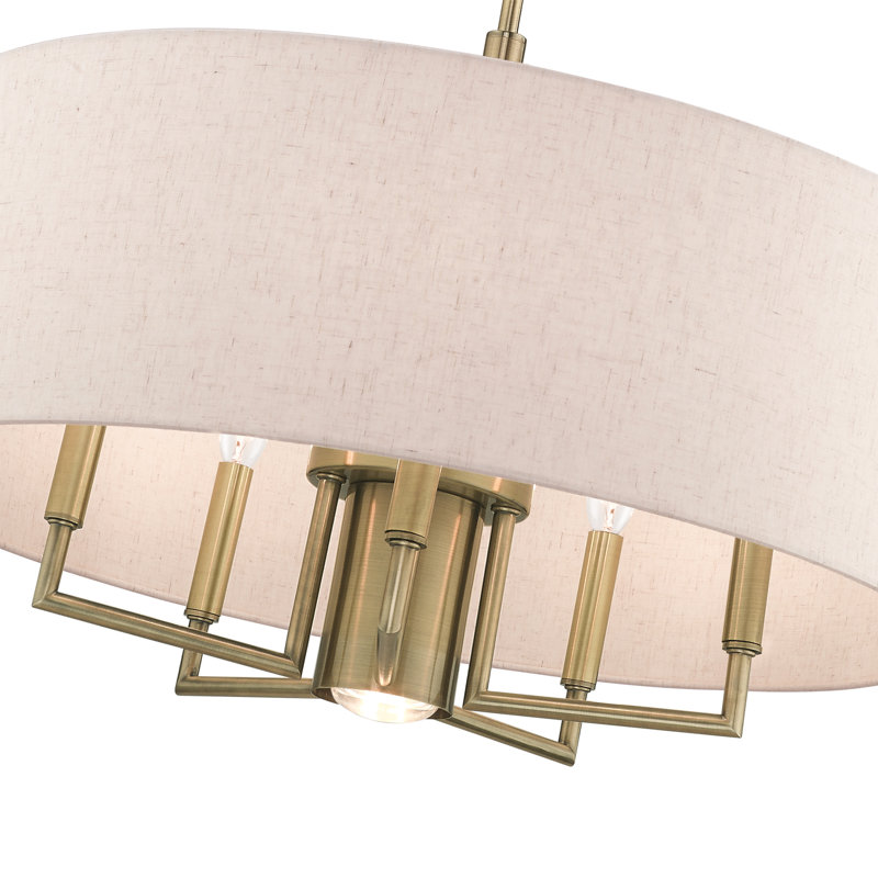 Flaire 6-Light Chandelier, Laiton antique