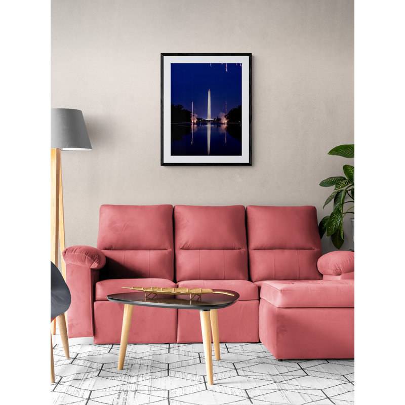 Fireworks At The National Mall Print by Angela Pan, Black Framed Paper, 31.2" H x 25.2" W