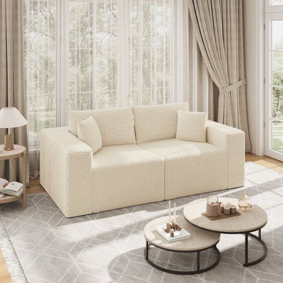 Causeuse moderne de 79 po, canapé rembourré sans dossier, grand fauteuil à billes 2 places pour salon, chambre à coucher, appartement, bureau