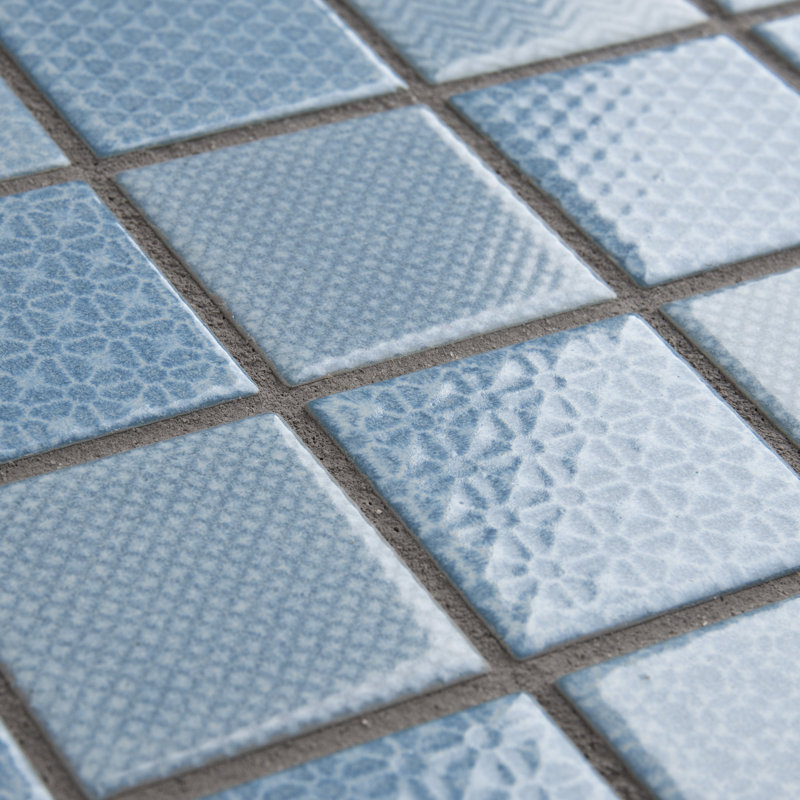 Celadon Aqua 11-5/8 in. x 11-5/8 in. Porcelain Mosaic Floor and Wall Tile